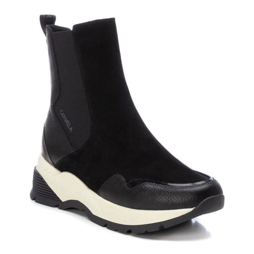 Carmela 161170 Black Leather Ladies Ankle Boots