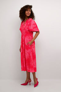 CULTURE CUPOLLY LONG DRESS RED PINK
