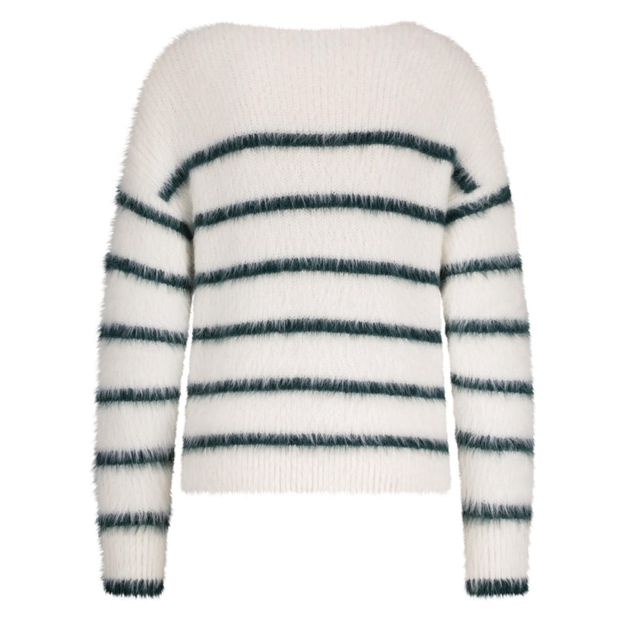 Red Button SRB4616 Fuzzy Sweater and stripe pine