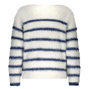 Red Button SRB4616 Fuzzy Sweater and stripe blue