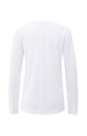 Yaya 01-709321 long sleeve jersey top with woven cuffs
