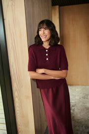 Kaffe KAemilie polo pullover wine