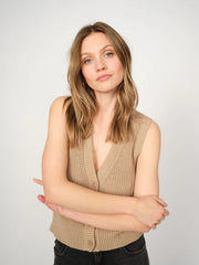 Mos Mosh MMKirby knit vest tan
