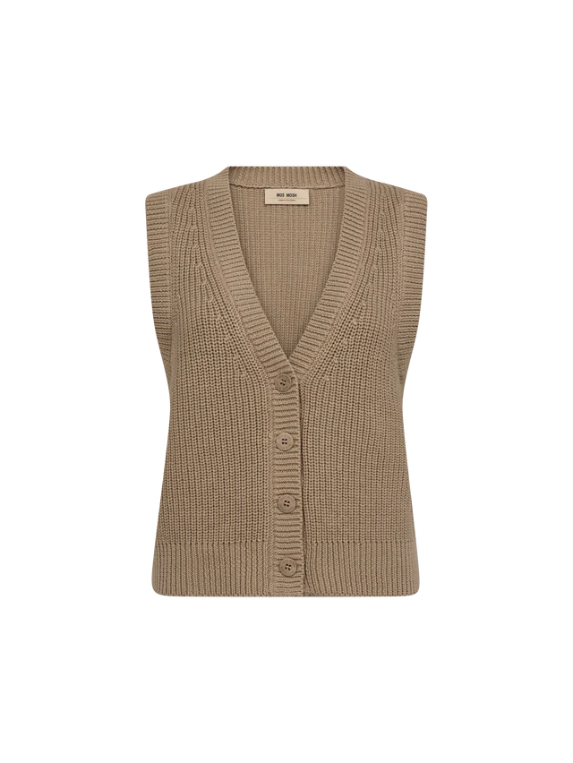 Mos Mosh MMKirby knit vest tan