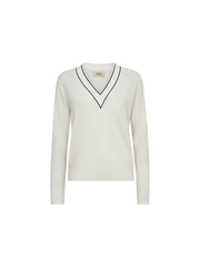 Mos Mosh MMRelena prep V neck knit ecru