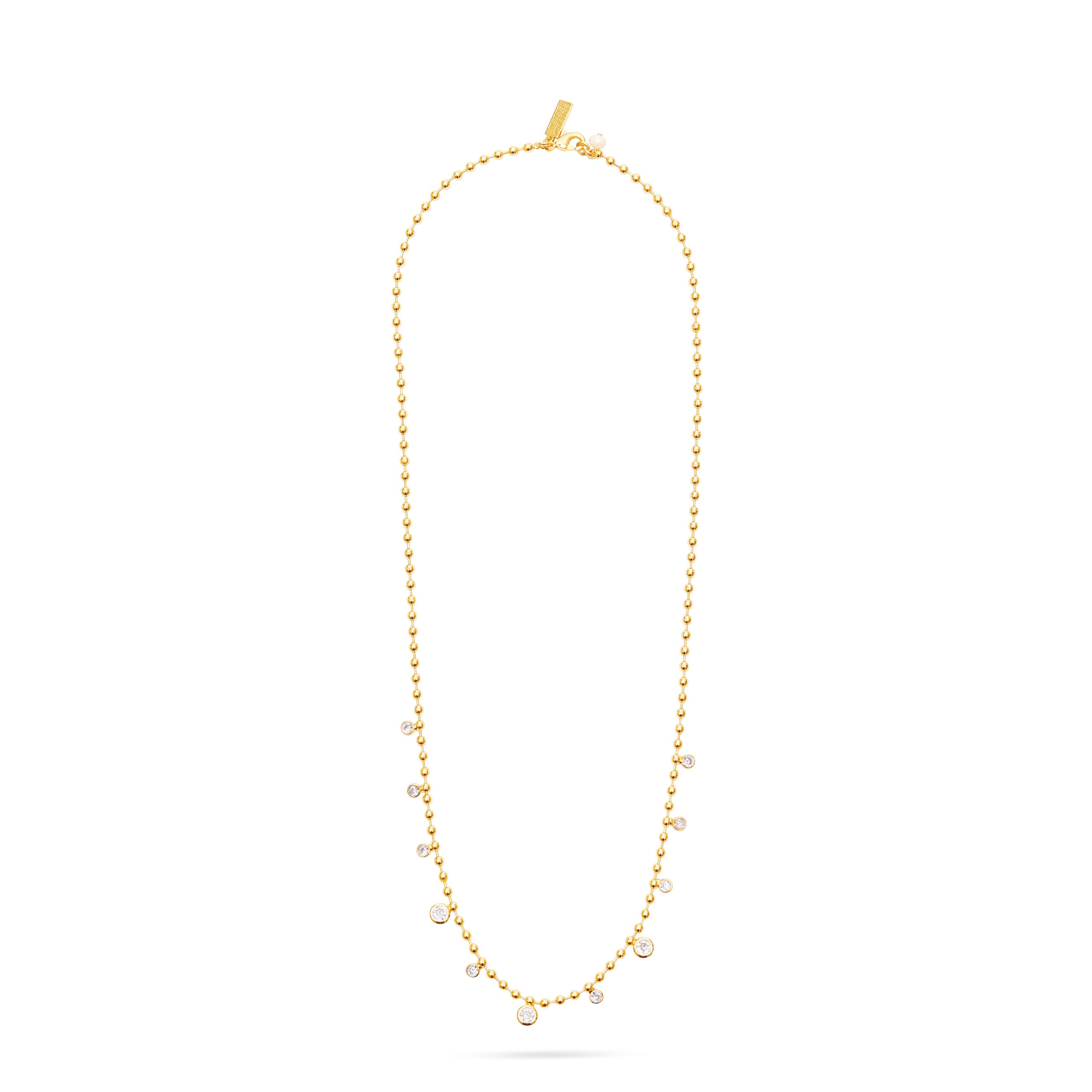 Talis Chains Ball Chain Necklace CZ drop