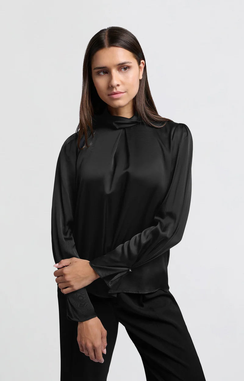 YAYA 01-701246-411 BLACK TURTLENECK BLOUSE – Heidi Boutique