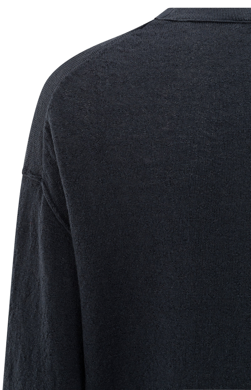 Yaya 01-000487-508 Textured knitted sweater blue