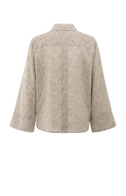 Yaya 01-201166-507 Leopard print blouse with back button detail