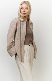 Yaya 01-201166-507 Leopard print blouse with back button detail