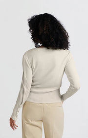 Yaya 01-709265-503 Long sleeve ribbed top with buttons