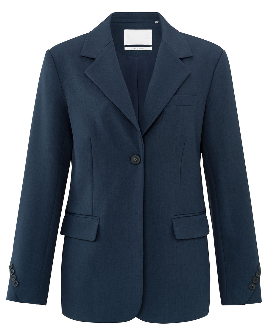 Yaya 01-501055-410 woven blazer navy