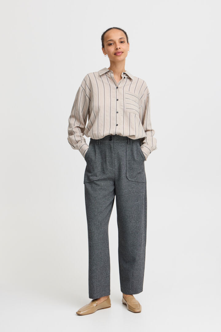 Byoung Byetona Pants Grey Melange