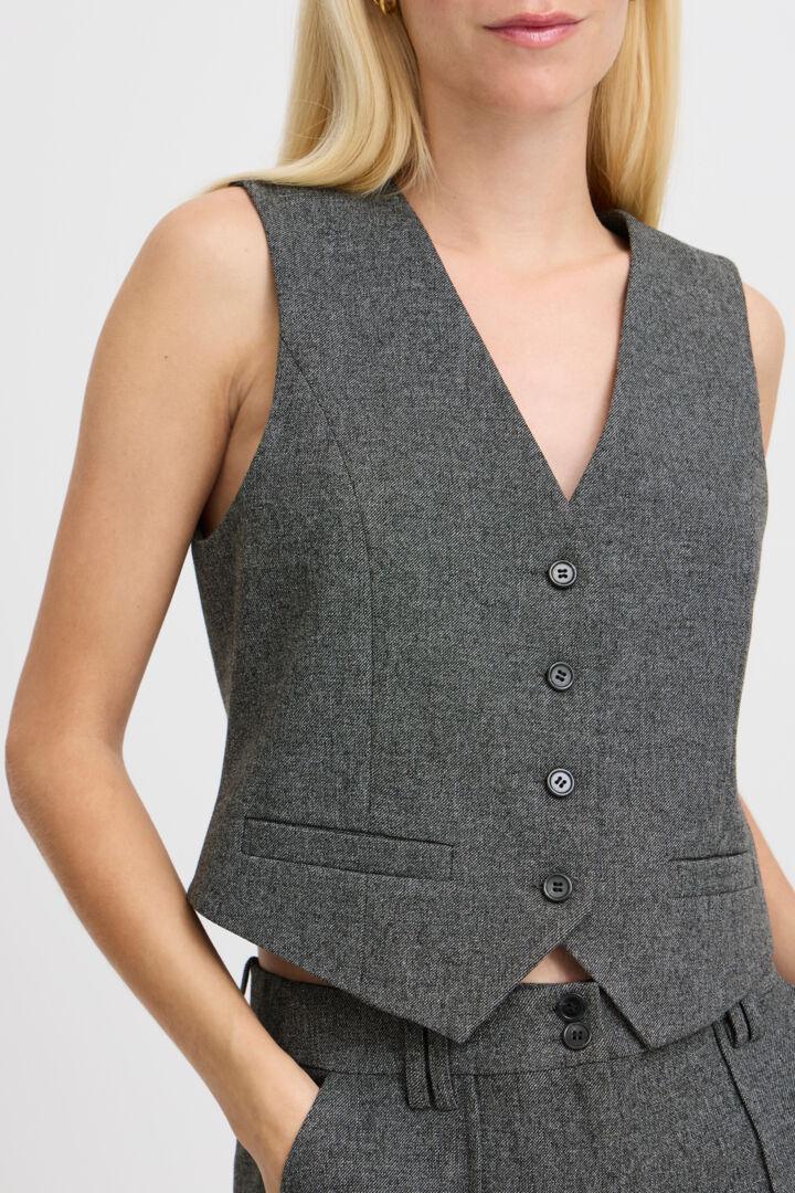 Byoung Byeytona Waistcoat Grey Melange