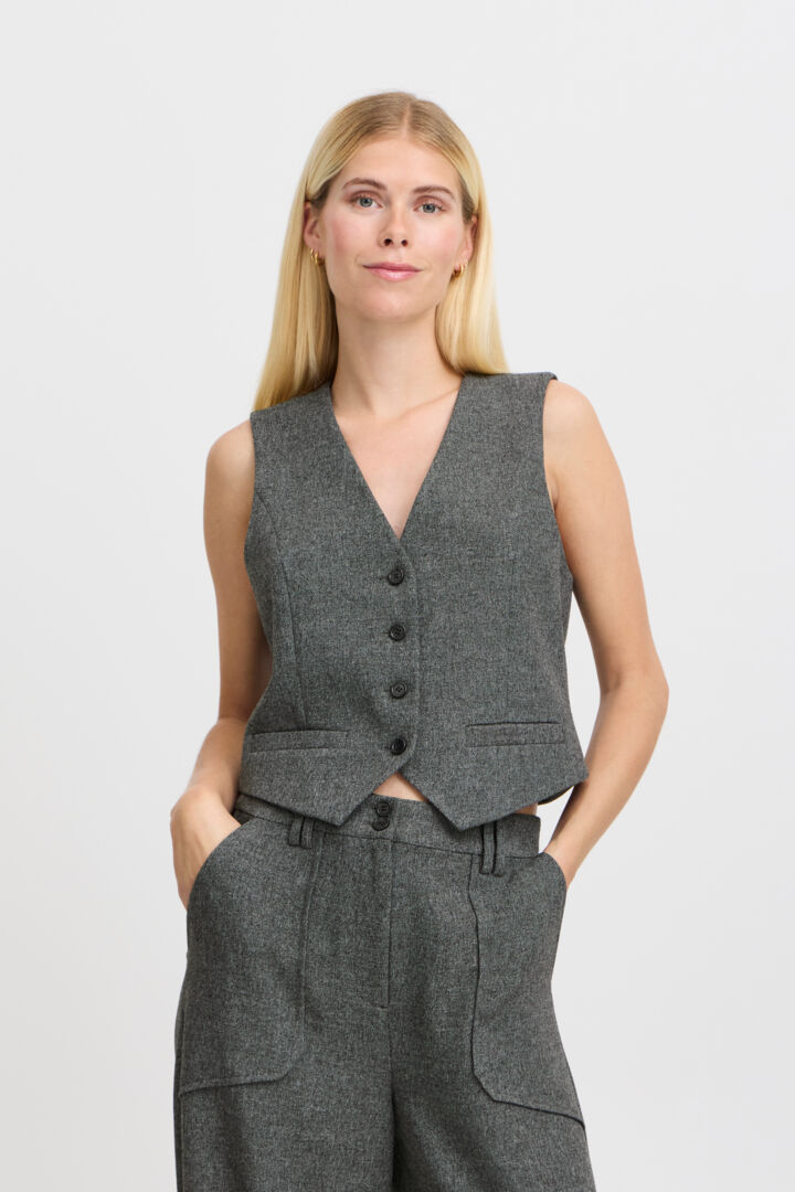 Byoung Byeytona Waistcoat Grey Melange