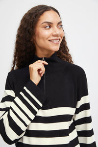 Byoung Bymmorla Halfzip Jumper Black Mix