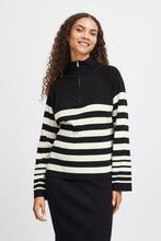 Load image into Gallery viewer, Byoung Bymmorla Halfzip Jumper Black Mix
