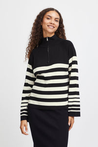 Byoung Bymmorla Halfzip Jumper Black Mix