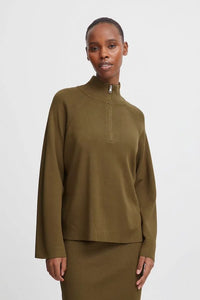 Byoung Bymmorla Halfzip Jumper Olive