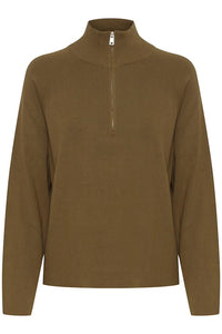 Byoung Bymmorla Halfzip Jumper Olive