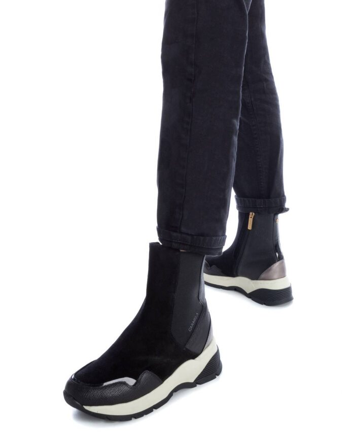 Carmela 161170 Black Leather Ladies Ankle Boots
