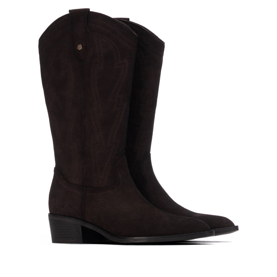 Carmela 16481 Chocolate cowboy boots