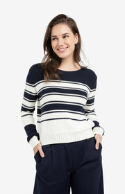 Yaya 01-000576 knitted sweater with stripes