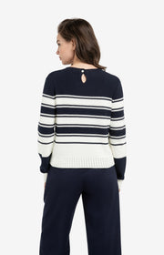 Yaya 01-000576 knitted sweater with stripes