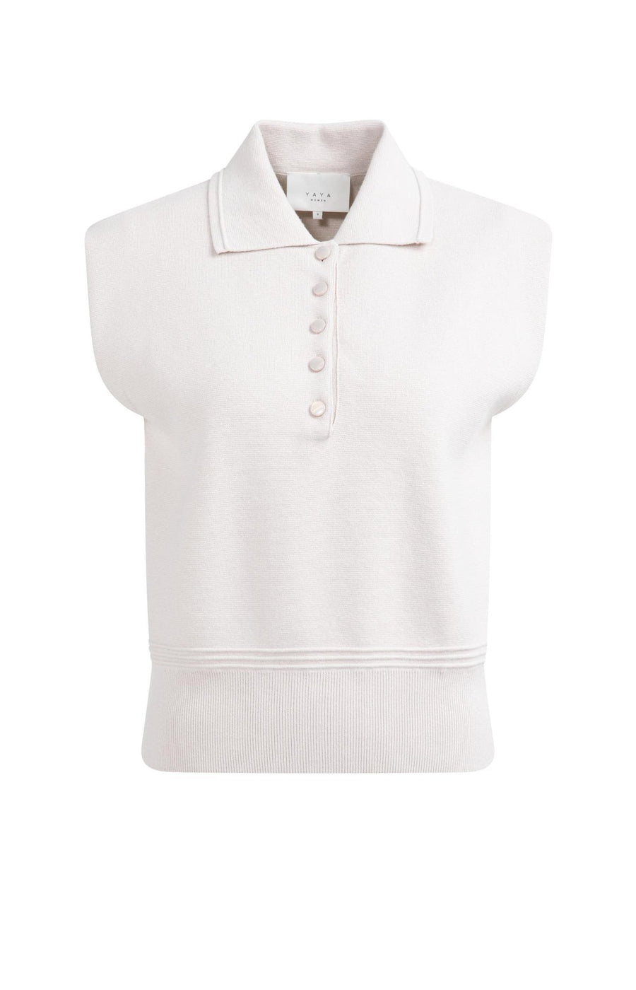 Yaya 01-000572 sleeveless sweater collar