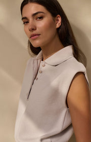 Yaya 01-000572 sleeveless sweater collar