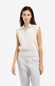 Yaya 01-000572 sleeveless sweater collar