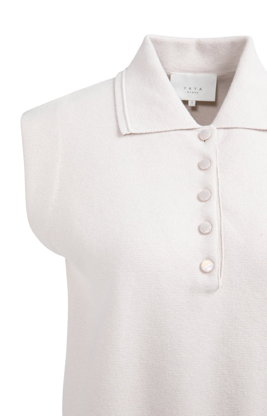 Yaya 01-000572 sleeveless sweater collar