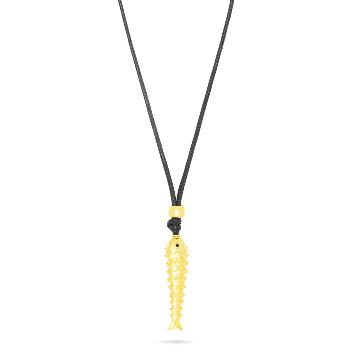 Talis Chains Fish Pendant on leather cord necklace