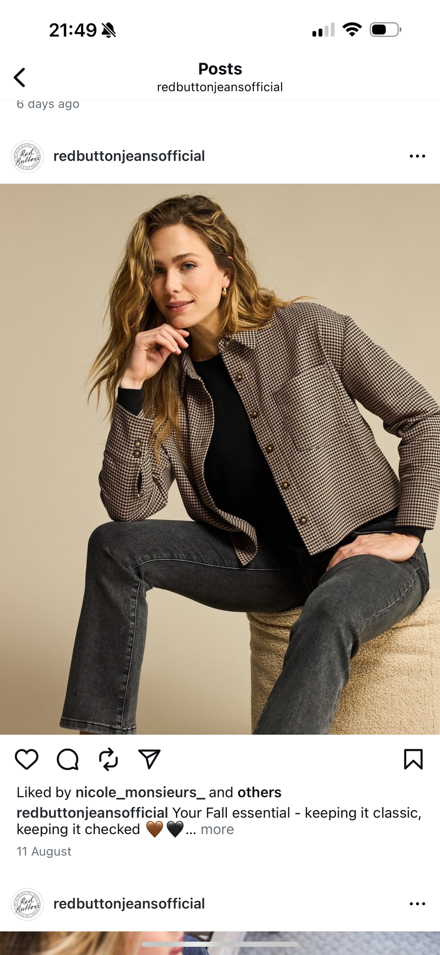 Red Button SRB4715 Blousejacket pied de poule black latte  Sm