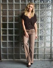 Red Button SRB4672 Sleeveless Fuzzy brown