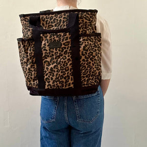 Sixton Leopard Print Backpack Dark Brown