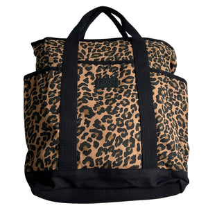 Sixton Leopard Print Backpack Dark Brown