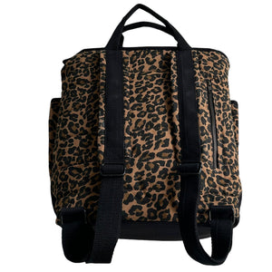 Sixton Leopard Print Backpack Dark Brown