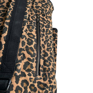 Sixton Leopard Print Backpack Dark Brown