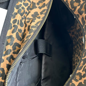 Sixton Leopard Print Backpack Dark Brown