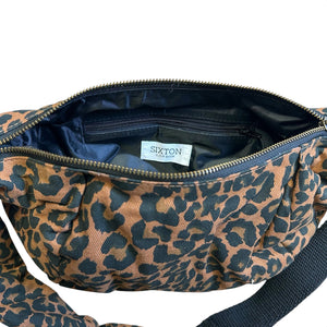 Sixton Leopard Print Sling Bag Small Dark Brown