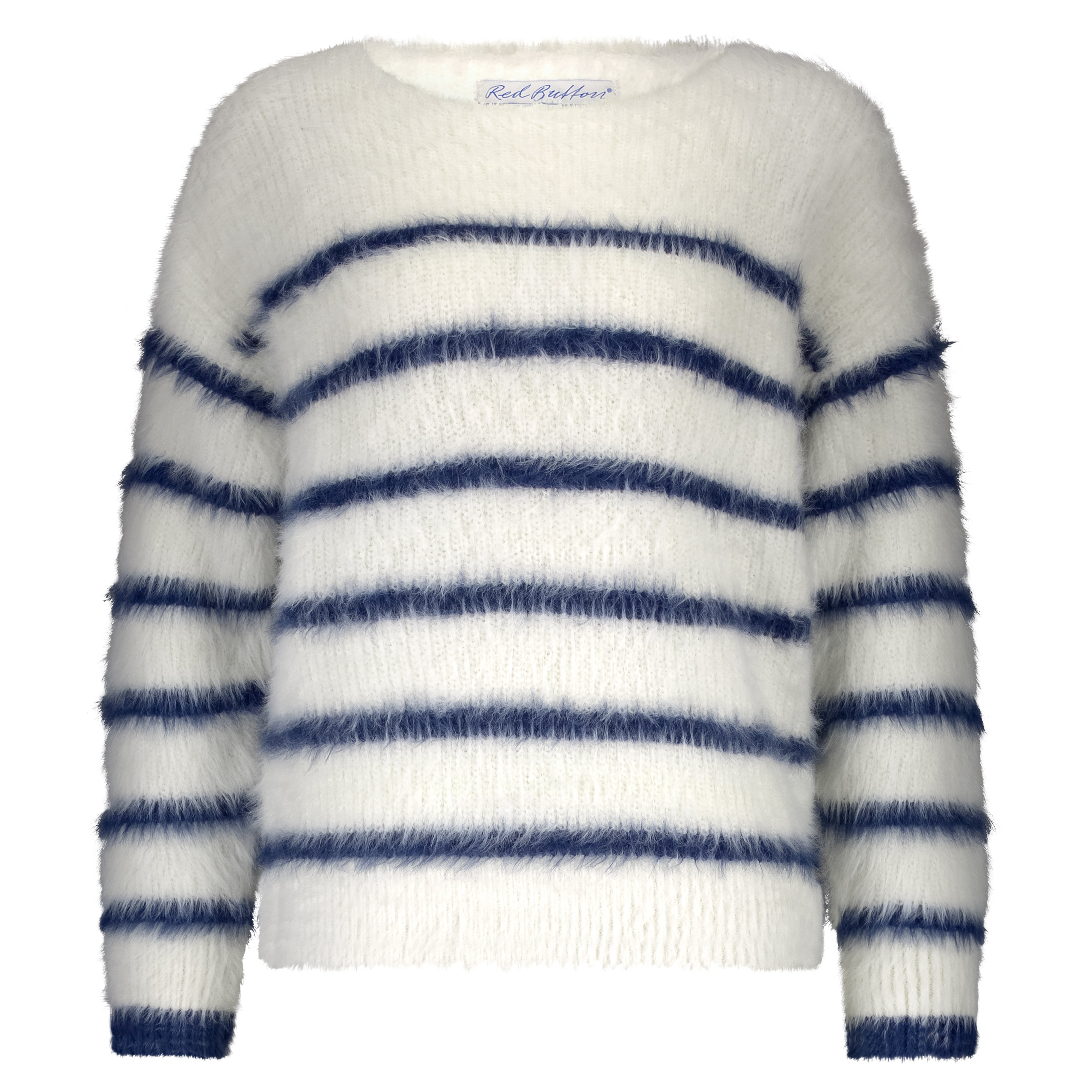 Red Button SRB4616 Fuzzy Sweater and stripe blue