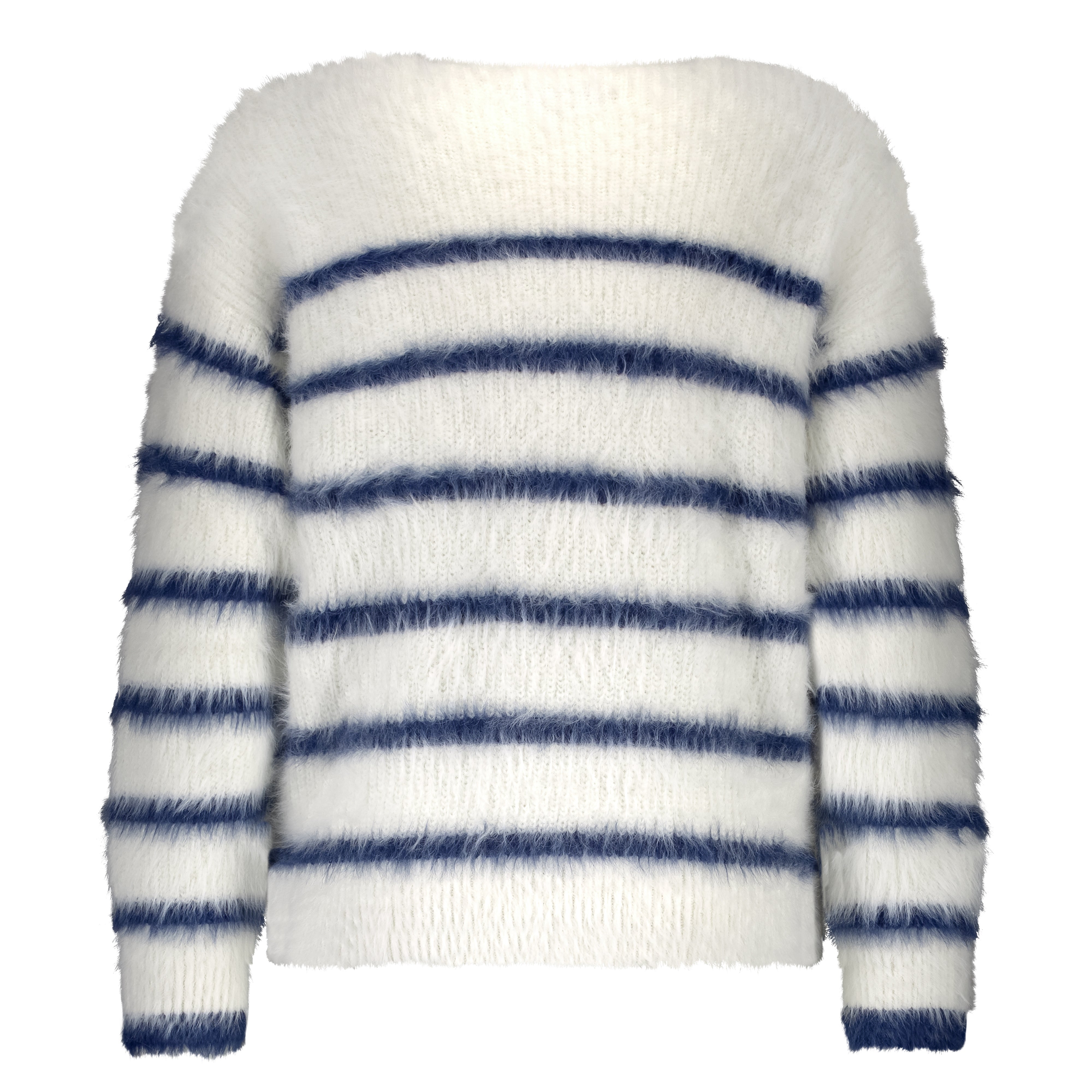 Red Button SRB4616 Fuzzy Sweater and stripe blue
