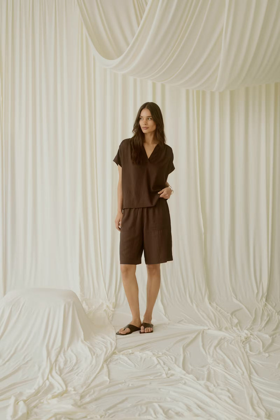 Kaffe KAmilia Wing SL blouse coffee
