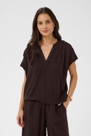 Kaffe KAmilia Wing SL blouse coffee