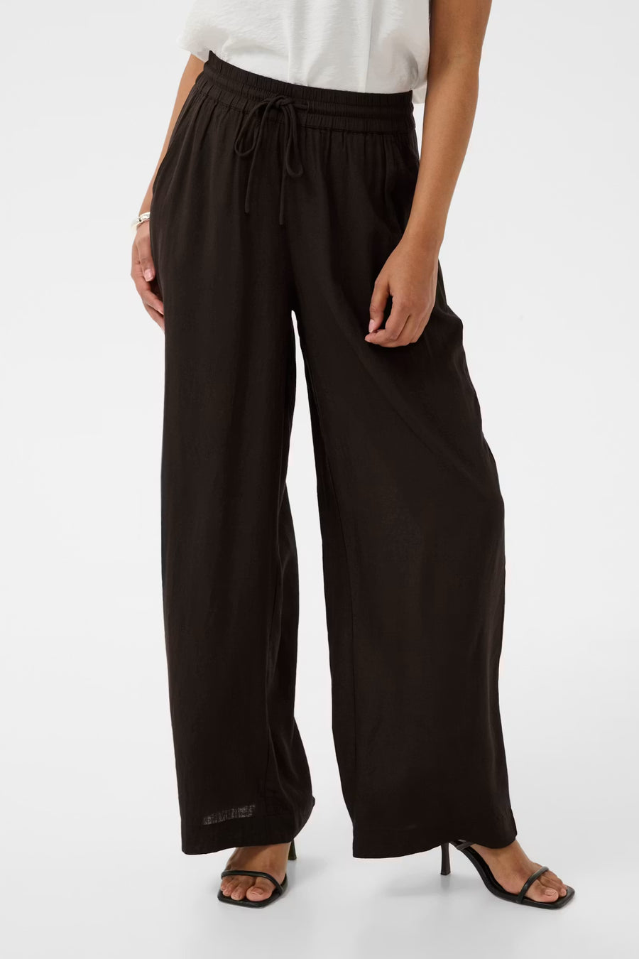 Kaffe KAmilia cropped wide pants coffee