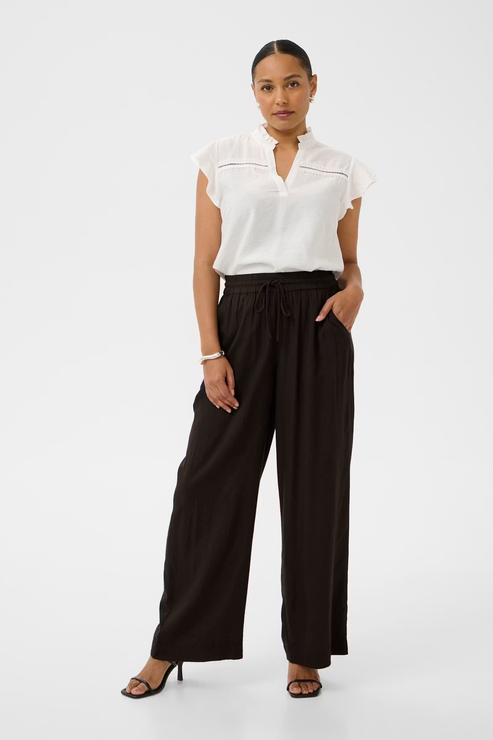 Kaffe KAmilia cropped wide pants coffee