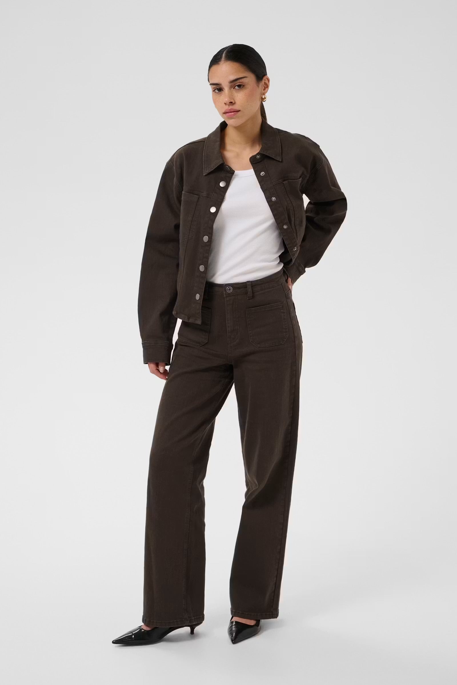 Kaffe KAbrook HW Reg fit jeans Chocolate