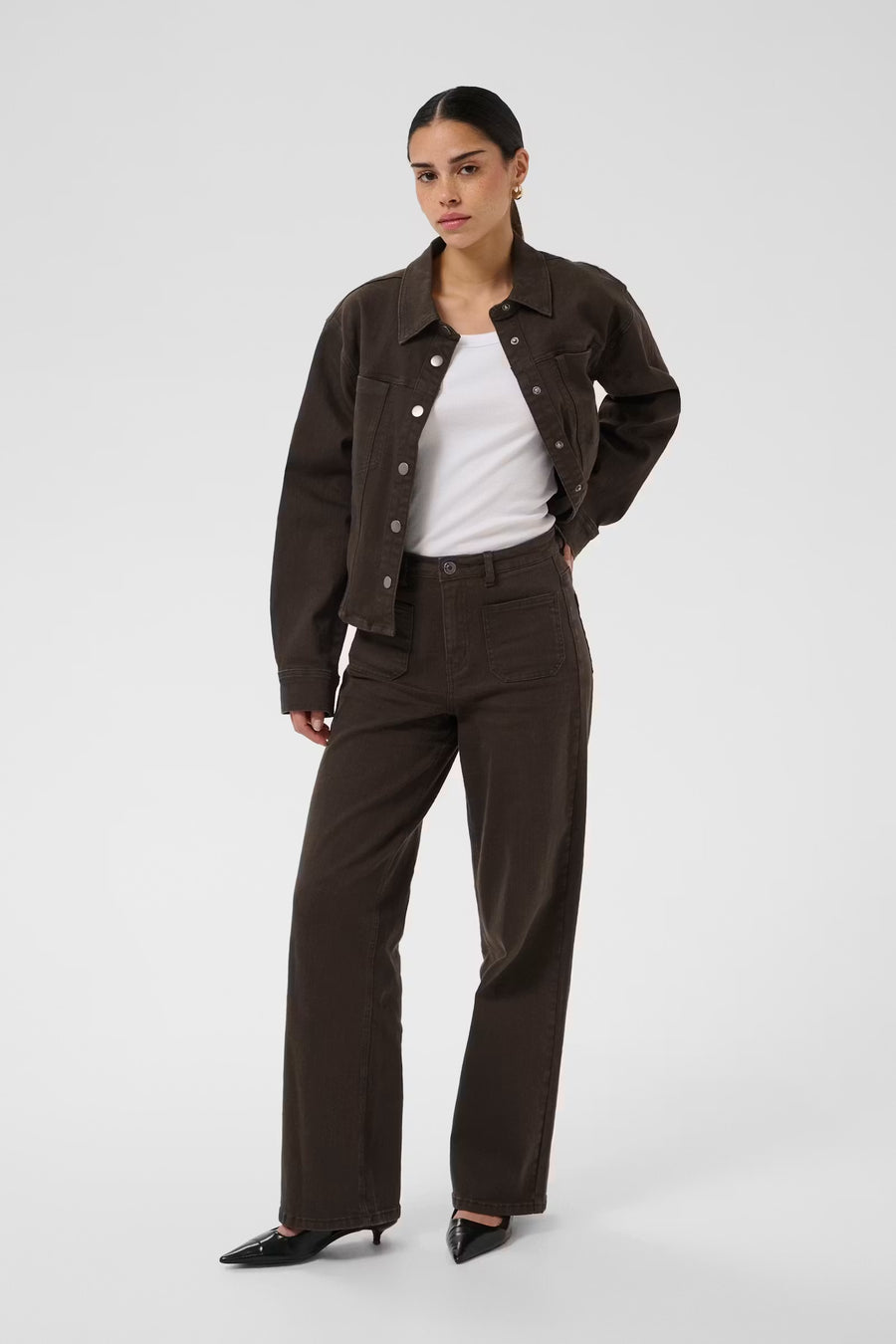 Kaffe KAbrook HW Reg fit jeans Chocolate