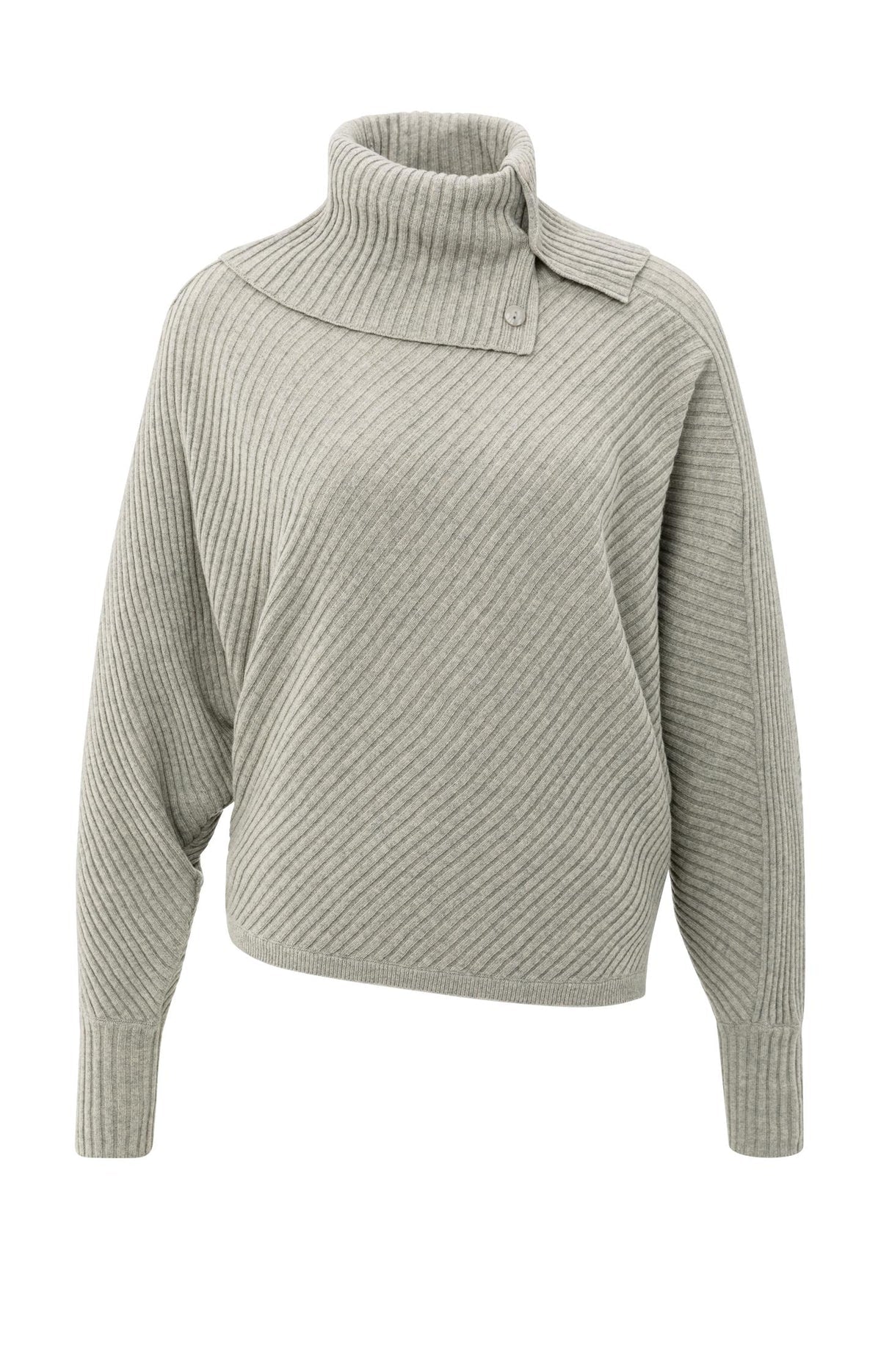 Yaya 01-000506 batwing sweater with collar